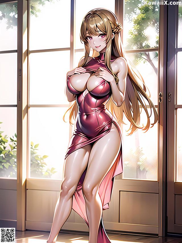 Hentai - 华彩繁花 Set 1 20230602 Part 17 No.5d04c9 A woman in a pink dress standing in front of a window.
